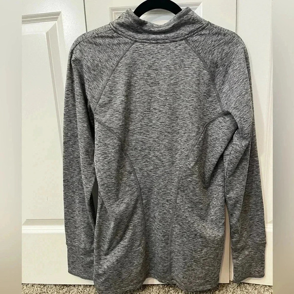 Eddie Bauer asymmetrical zip neckline pullover Heathered gray size women’s large - Picture 5 of 9